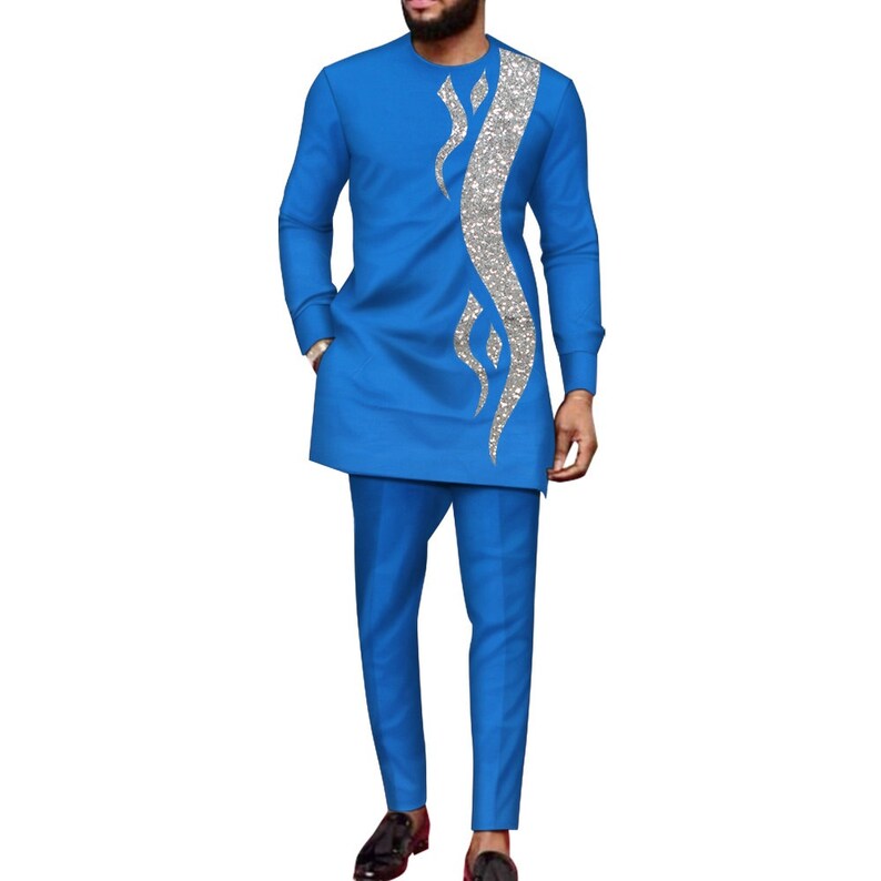 African Men Boubou Dashiki Men Suits 2 Pieces Set Long Sleeve - Etsy