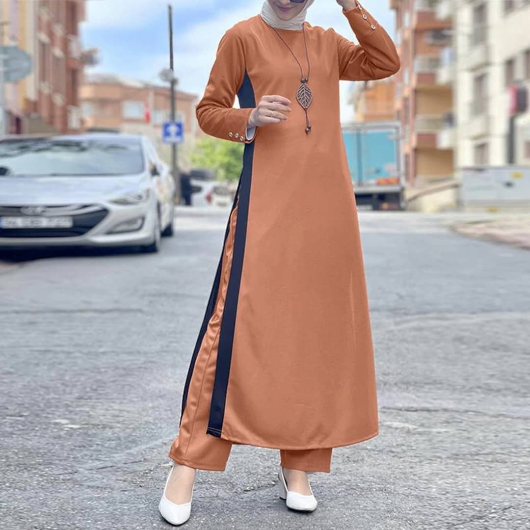 Comprar, Nueva Temporada, Conjunto de 2 piezas de falda de reunión para mujer  musulmana, conjunto modesto, ropa de mujer turca, vestido de Dubai Abaya  Hijab, bata de moda musulmana