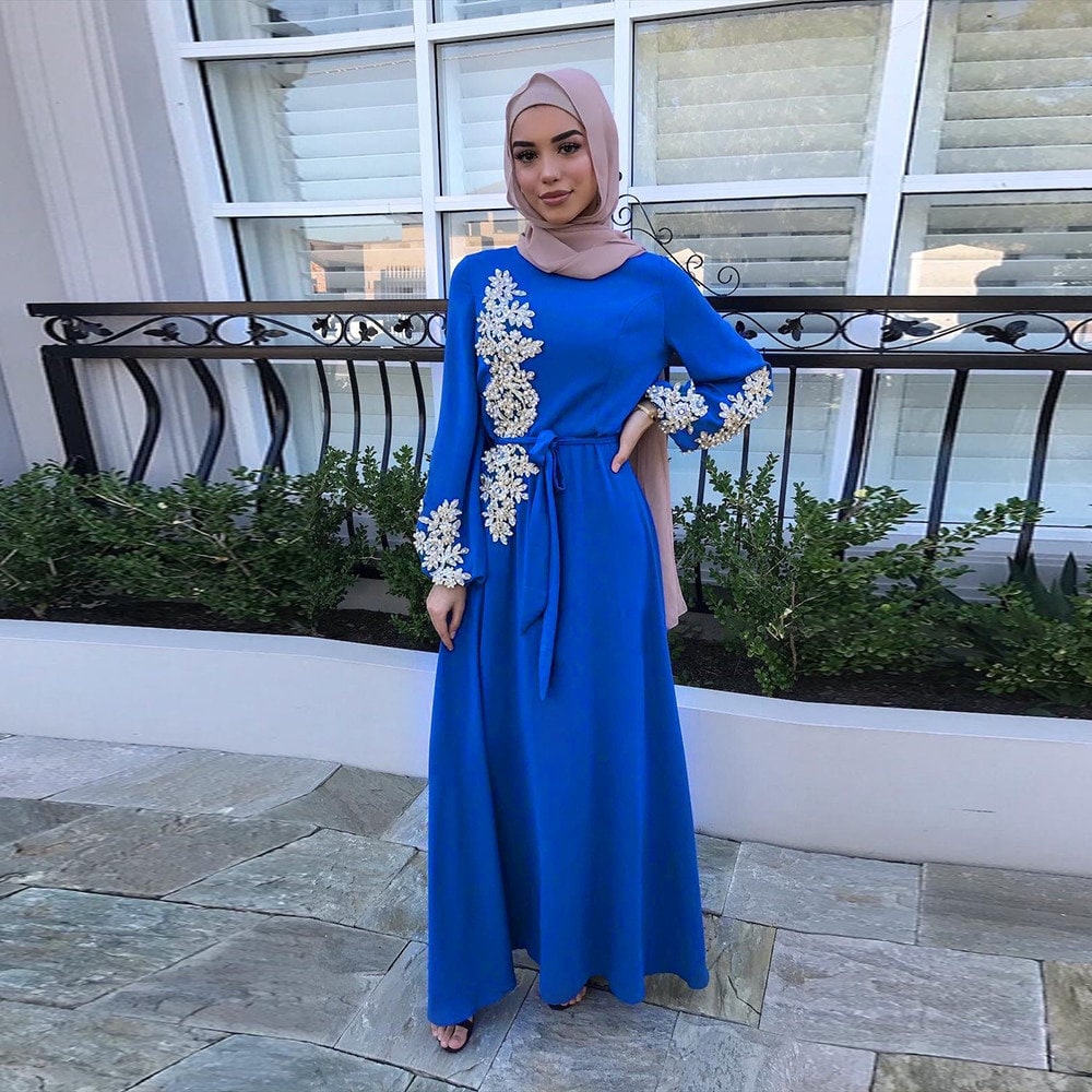 Comprar Vestido de mujer musulmana de doble botonadura, ropa islámica de  Turquía, vestido de noche, vestido largo, Dubai Abaya, Kaftan de Ramadán,  vestido modesto, chilaba para mujer
