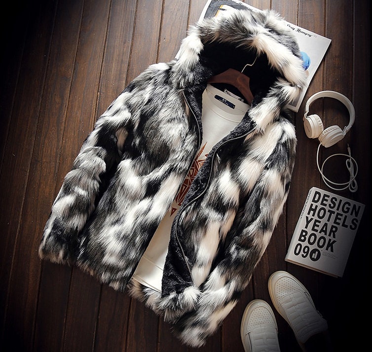 designer mens fur coat