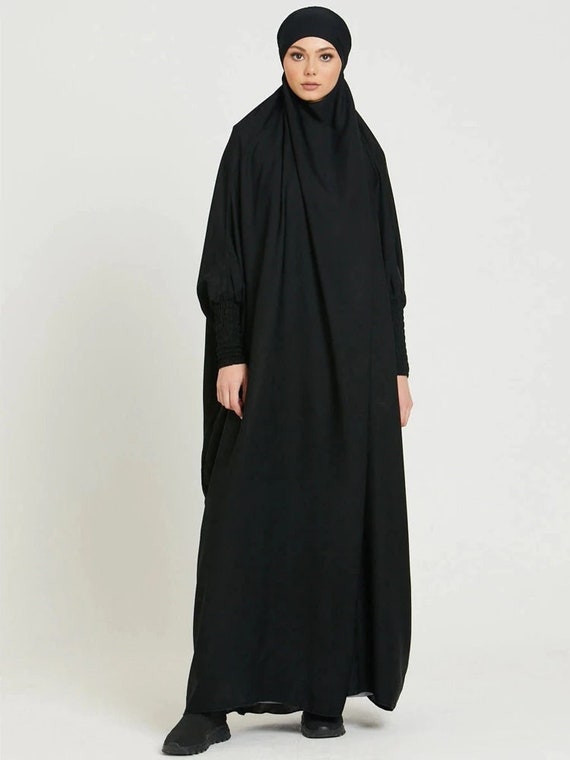 Mujeres musulmanas Jilbab Vestido de oración de una pieza con capucha Abaya  Manga con batas Ropa islámica Dubai Túnica negra saudita Modestia turca -   México