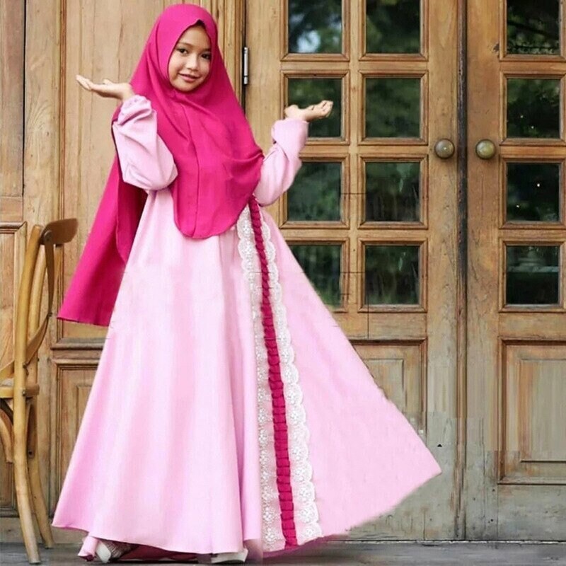 Kids Clothing Fashion Child Abaya Muslim Girl Dress hijab Abaya