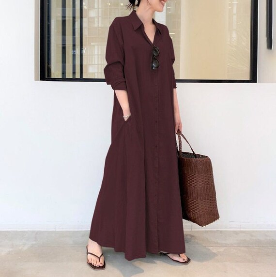 Longue robe chemise femme sale