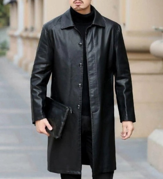 Marque Vestes En Cuir Hommes Manteaux D'hiver Casual Long Épais Polaire En  Cuir Parkas Hommes Chaud Faux Veste En Cuir Manteau Hommes -  France