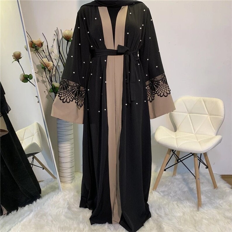 Dubai Kaftan Kimono Abaya Turkey Muslim Cardigan Hijab Dress Etsy