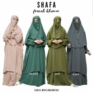 Asma Transformer French Khimar+Abaya+Niqab+Gift Premium Woolpeach Simple but Elegant Muslimah Abaya Transformer Hijab Muslimah Fashion