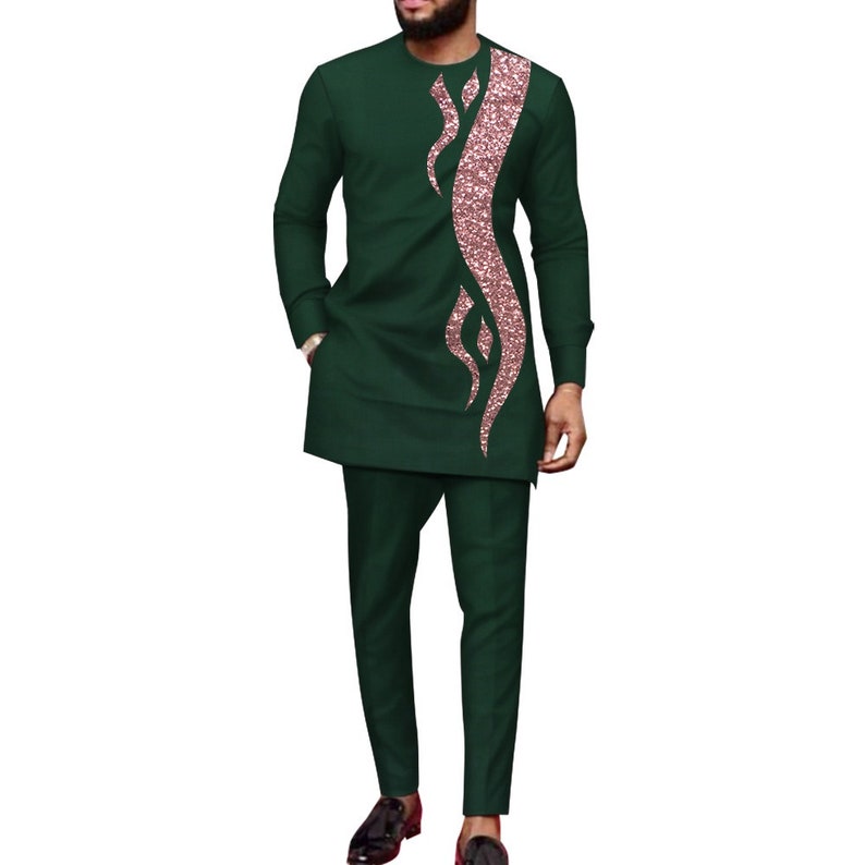 African Men Boubou Dashiki Men Suits 2 Pieces Set Long Sleeve - Etsy