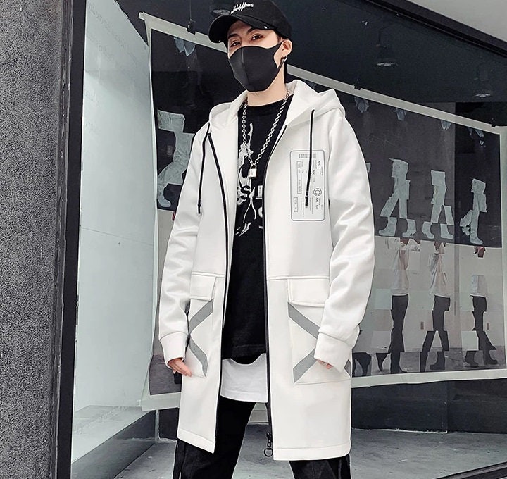 Reflective Jacket Men/women Harajuku Windbreaker Jackets Hooded Streetwear  Coat