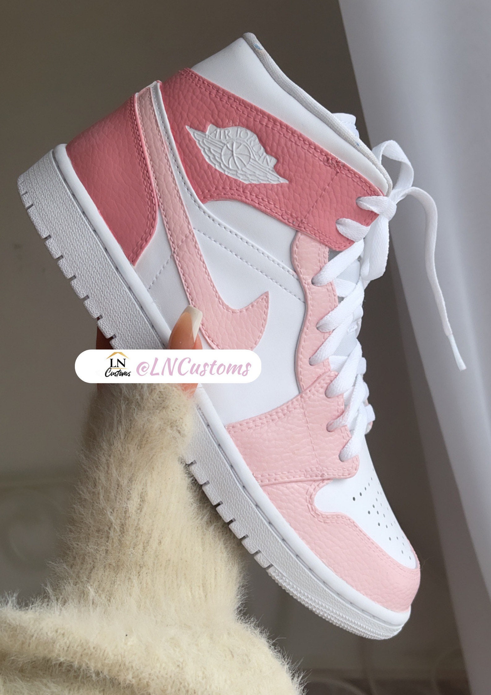 Custom Jordan 1 Pink - Etsy UK