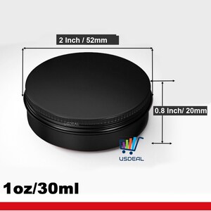 Black/Gold Aluminum Round Metal Travel Tin Container with Lid Small Container DIY Lip Balm,Storage Jar, Shampoo Bar, Salve Tin, HandCream image 6