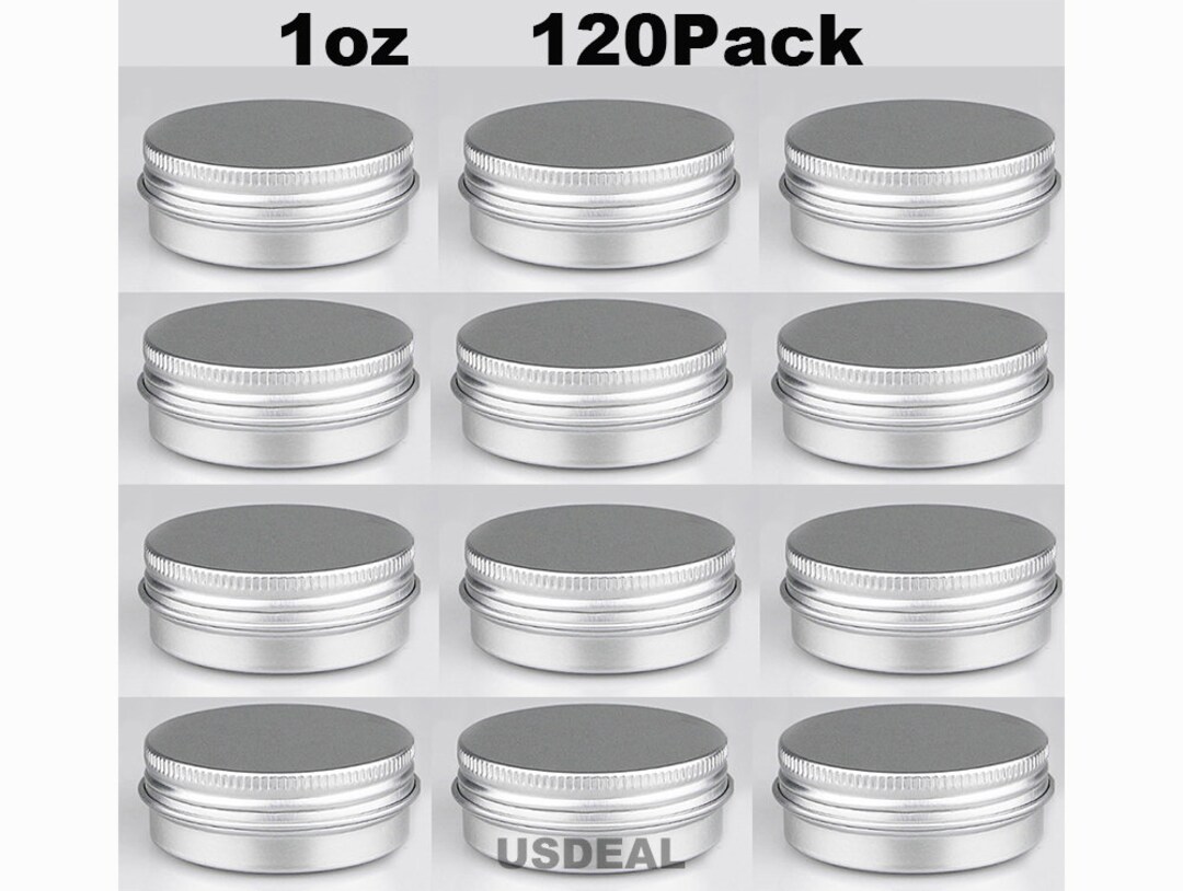 80 PCS Black Tin Containers With Lids, Metal Salve Tins, Screw Top Round Tin Cans