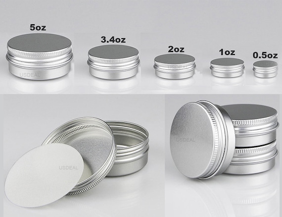 Aluminum Round Metal Tin Container With Lid Small Sample Container