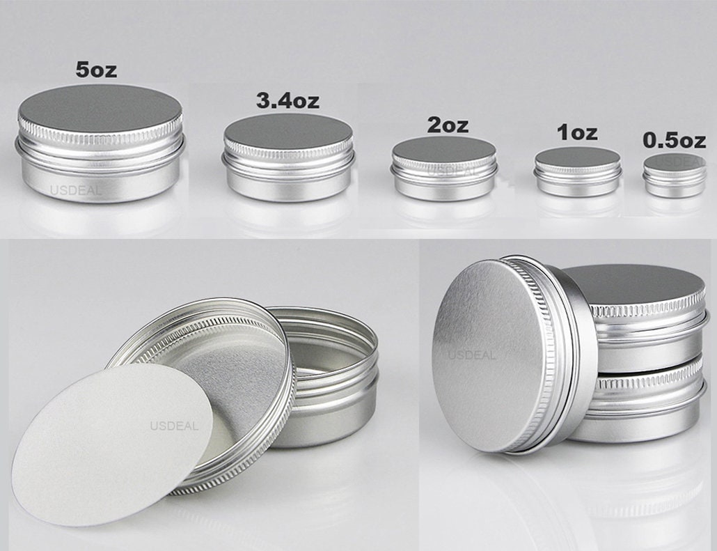 Aluminum Round Metal Tin Container With Lid Small Sample Container DIY Lip  Balm,storage Jar, Shampoo Bar Soap Tin, Hand Body Cream 