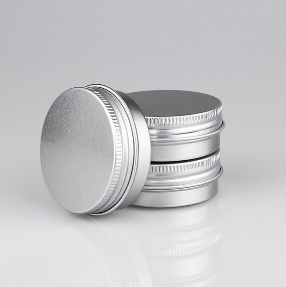 12PCS 1oz Silver Aluminum Tin Small Sample Container Screw Round