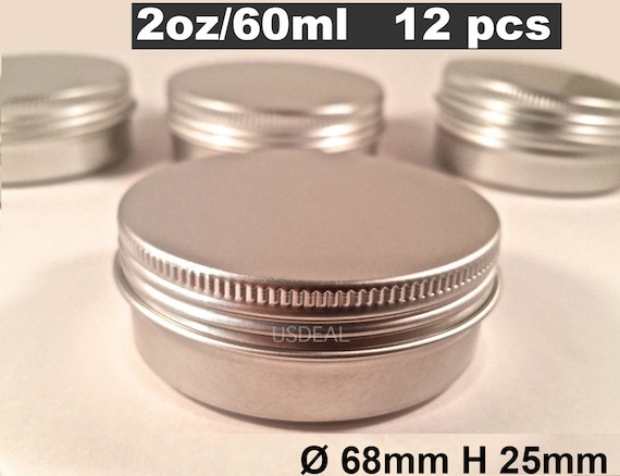 12PCS 2oz/60ml/60g Aluminum Tin,screw Round Top Metal Tins With