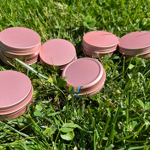 20PCS 3.4oz/100ml Aluminum Tin,Screw Round top Metal tins with Lid ,Small Container Storage Jar Lip Balm,Salve tin,Travel Tin,Rose Gold