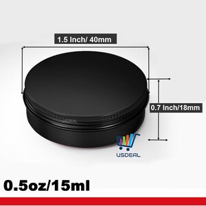 Black/Gold Aluminum Round Metal Travel Tin Container with Lid Small Container DIY Lip Balm,Storage Jar, Shampoo Bar, Salve Tin, HandCream image 9