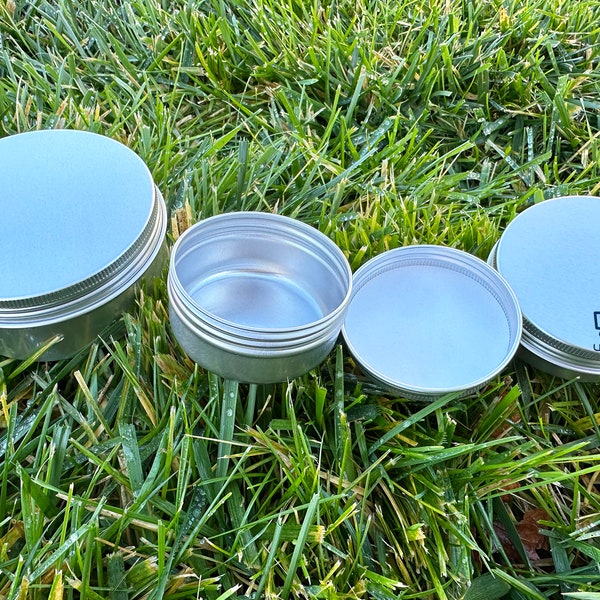 Eco-Friendly Reusable metal Travel Tin,Round mini Tin,Shampoo,Lotion Bar Soap Storage Jar, Aluminium Tin With Screw Top Lid,Plastic Free