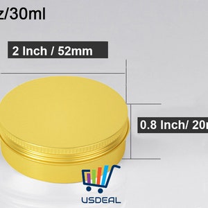 Black/Gold Aluminum Round Metal Travel Tin Container with Lid Small Container DIY Lip Balm,Storage Jar, Shampoo Bar, Salve Tin, HandCream image 2