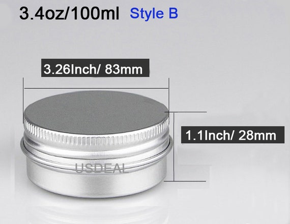 48 Pcs 1 oz Tins Silver Aluminum Tins Cans Screw Top Round Steel tins Screw  Lid Containers