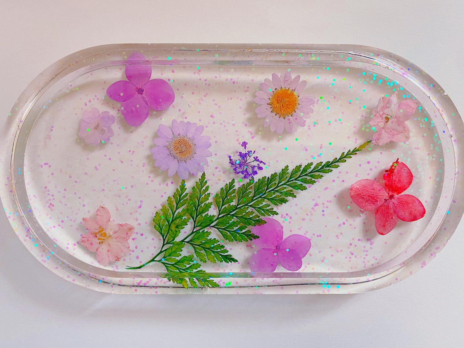 Mini Tray Clear Resin Decorative Tray Pressed Flowers Etsy