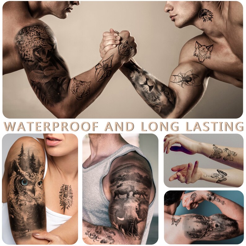 46 Sheet Full Arm Temporary Tattoo for Women or Men Flower - Etsy