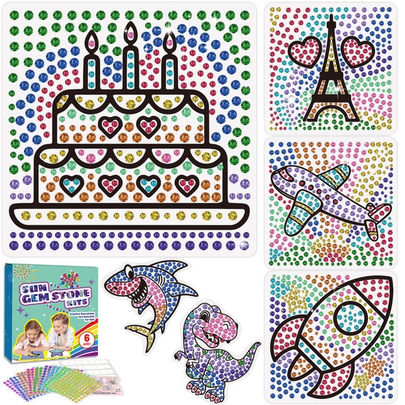 6 Sheets Diamond Window Art Craft Kits for Kids Suncatcher 