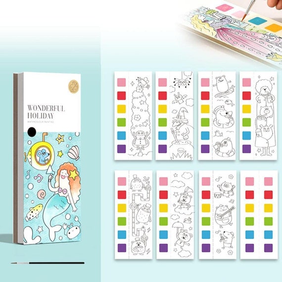 Pocket Watercolor Painting Book DIY Magic Water Coloring 