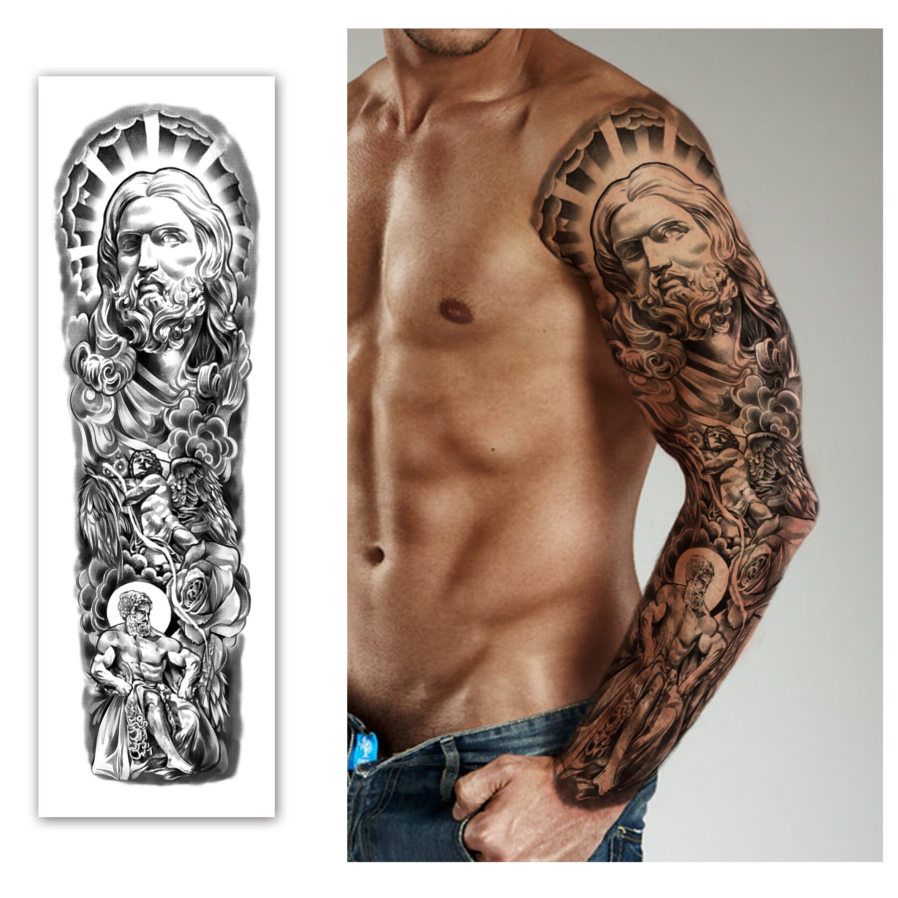 Waterproof Full Arm Temporary Tattoos 8 Sheets and Half Arm - Etsy