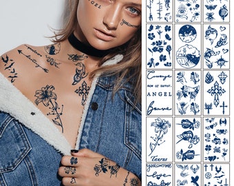 30 Sheets Semi-permanent Tattoos for Women Waterproof -  Israel