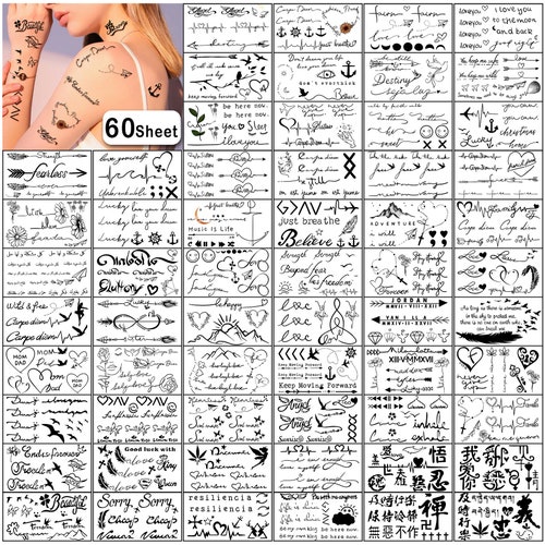 Tiny Temporary Tattoos 60 Sheets Waterproof Fake Tattoo - Etsy