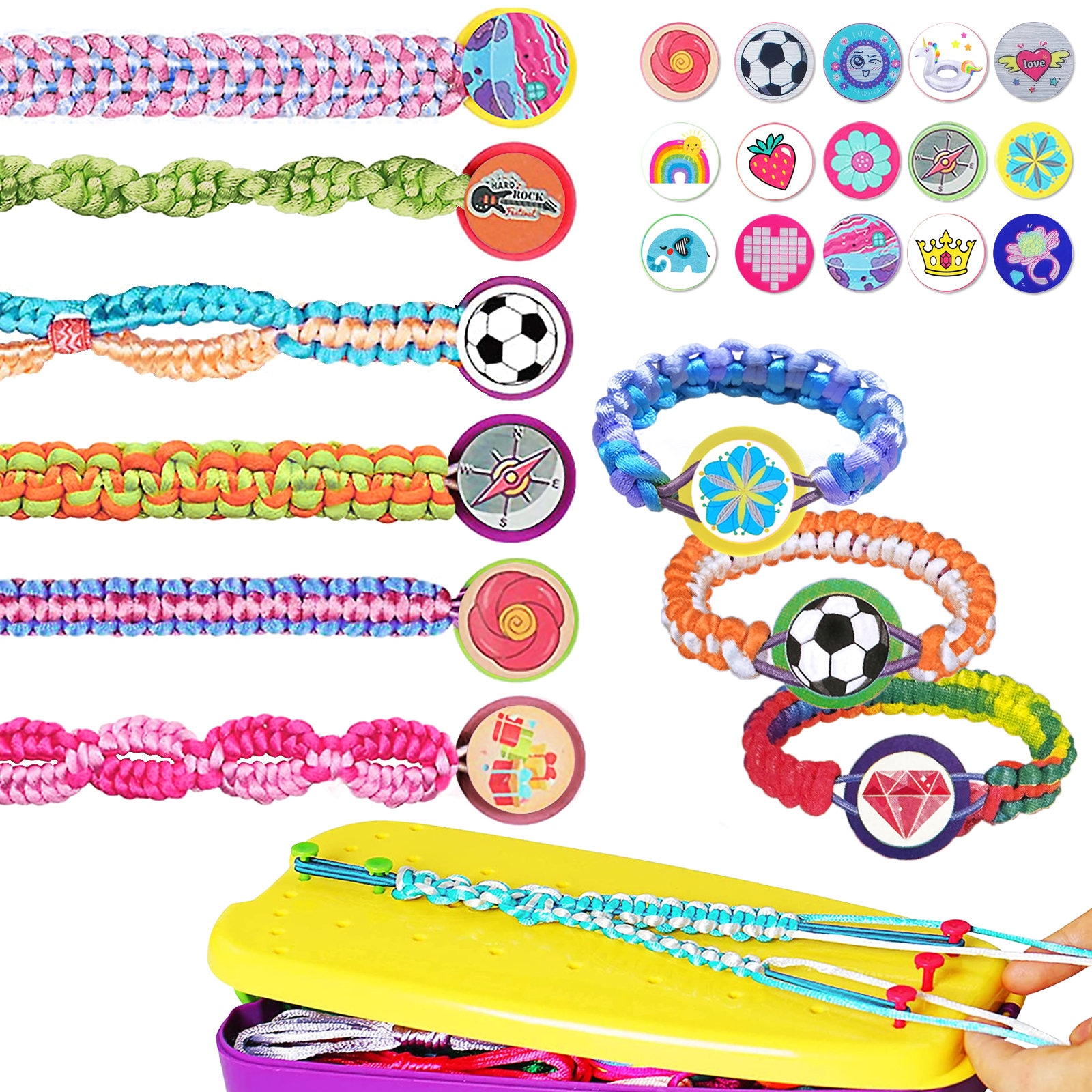 Friendship Bracelet Making Kit,Arts and Crafts for Kids Ages 8-12,DIY  Bracelet Making Kit with 20 Pre-Cut Threads,Birthday Gifts for Girl Aged 6  7 8 9 10 11 12 Year Old Kids Travel Activity Set