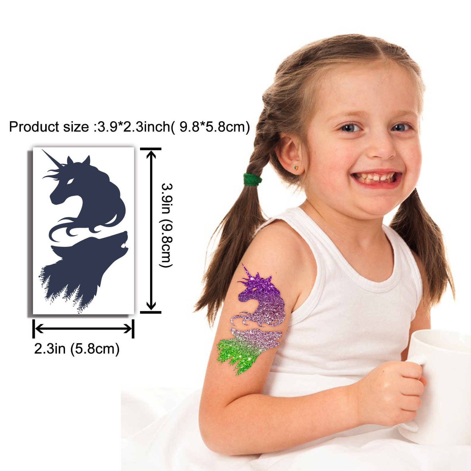 Temporary Glitter Tattoo Kit for Kids Fake Tattoo for Girls Etsy