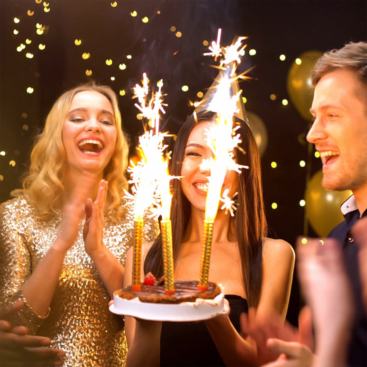 6 pièces couleur dorée gâteau bougie pour bougies d'anniversaire