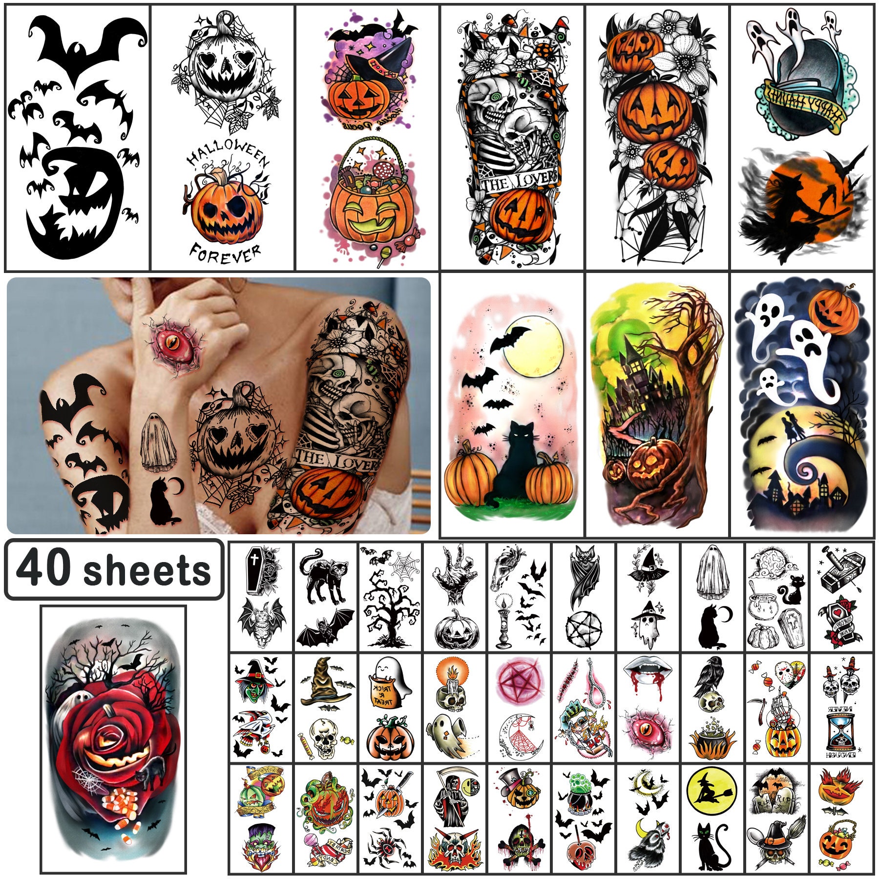 “The Best Halloween Spookiest Party Favor” By 4Es Novelty 72 Halloween Temporary Tattoos Ants & Spiders 6 Assorted Designs 