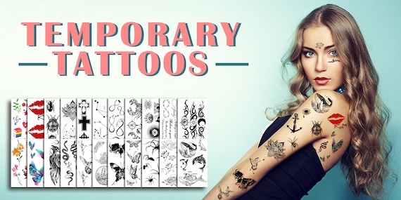 Tatouages temporaires imperméables 14 feuilles faux tatouages