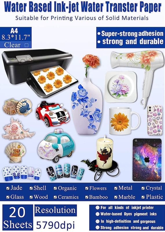 20 Sheets Decal Paper INKJET CLEAR Premium Water Transfer Etsy