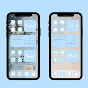 Pastel Blue Icon Pack For New IOS 14 Update Customize Home Screen 100 icons cove the design widgetsmith baby blue soft blue image 3