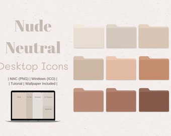 Neutral Nude Desktop Folder Icons For Mac & Windows | Desktop Organizer, Aesthetic Organizing Icons, Desktop Icons, Desktop Organizer Beige