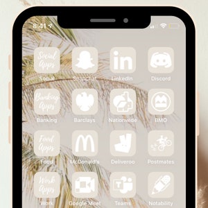 350 Pack Cream Beige app icons for customizing home screen in new IOS 14 update iPhone app covers beige nude aesthetic image 7