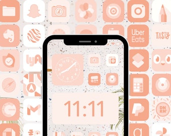 IOS App Icons , Peach App Icon Pack , Aesthetic Peachy App Icons , iOS 16 iOS 15 iOS 14 , Pretty App Icons , 600 App Icons