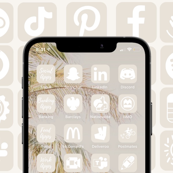 350 Pack Cream Beige app icons for customizing home screen in new IOS 14 update iPhone app covers beige nude aesthetic