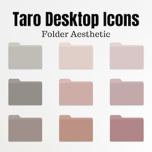 Taro Desktop Folder Icons For Mac & Windows | Cove The Design, Aesthetic Organizing Icons, Desktop Icons, Desktop Organizer Beige