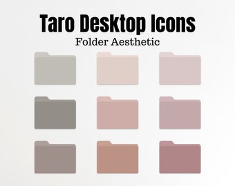 Taro Desktop Folder Icons For Mac & Windows | Cove The Design, Aesthetic Organizing Icons, Desktop Icons, Desktop Organizer Beige