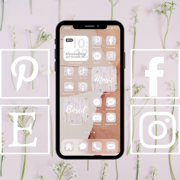 100 Customize Home Screen IOS 14 Update App Icon Photo Cover Flower Pack Favicon Cover Photos.