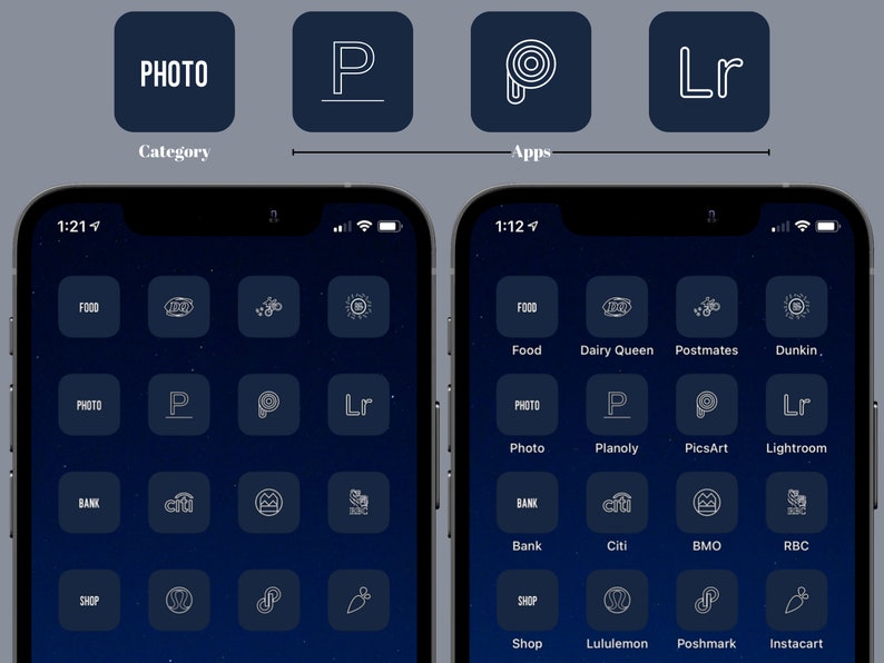 350 Navy Blue App Icons To Customize Your Home Screen In iOS14 App Icons 60 Widgets Widgetsmith Cove The Design Custom App Icons image 4