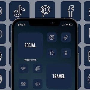 350 Navy Blue App Icons To Customize Your Home Screen In iOS14 App Icons 60 Widgets Widgetsmith Cove The Design Custom App Icons image 1