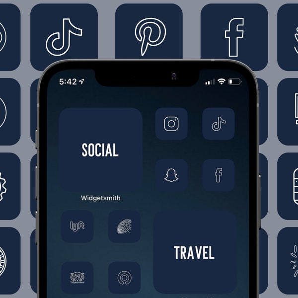 350 Navy Blue App Icons To Customize Your Home Screen In iOS14 | App Icons 60 Widgets | Widgetsmith | Cove The Design Custom App Icons