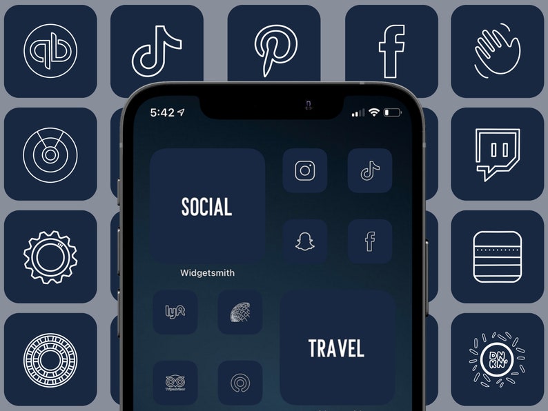 350 Navy Blue App Icons To Customize Your Home Screen In iOS14 App Icons 60 Widgets Widgetsmith Cove The Design Custom App Icons image 1