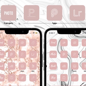 Pink iOS 16 iPhone App Icons Minimal Pink & White Aesthetic Icon Design Widget Smith Photo Widgets App Icon Pack Cavern Pink image 5